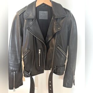 All Saints Balfern Black Leather Jacket